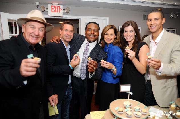 (L-R) Arch Campbell, Steve Chenevey, Leon Harris, Alison Starling, Natasha Barrett, and John Schriffen served as judges to the second annual Cupcakes & Cocktails benefit.  (Not pictured: Anita Brikman)